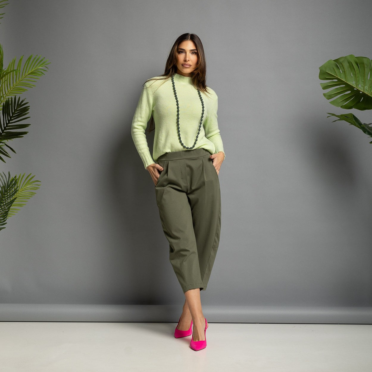 Rollkragen-Sweater – uni