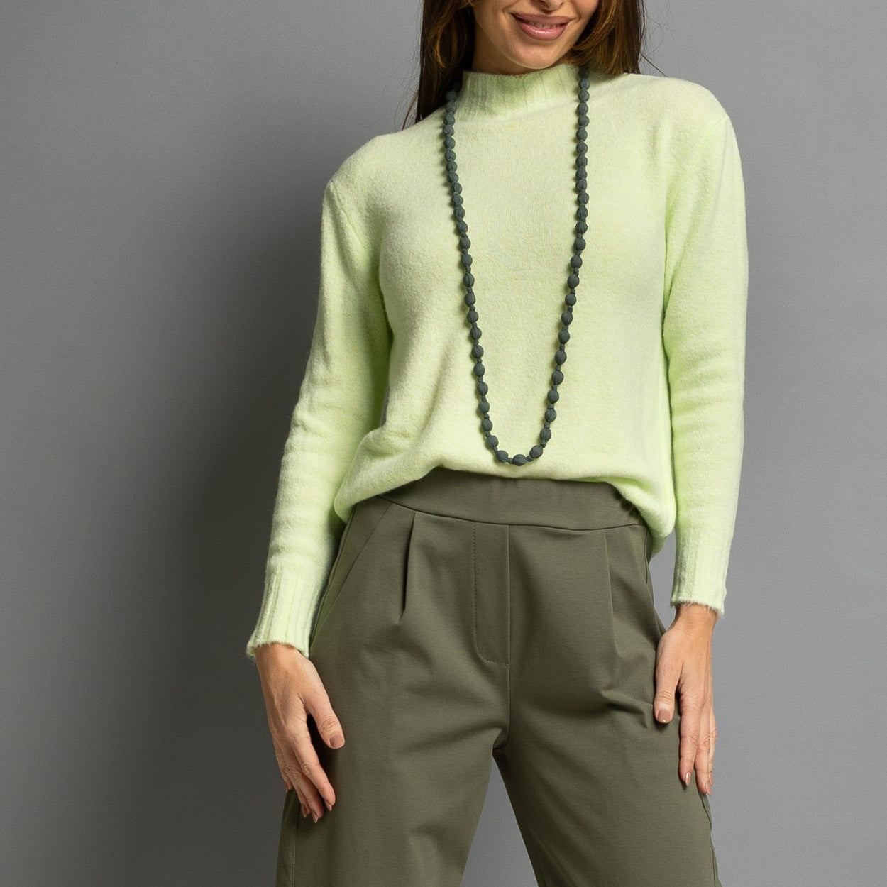 Rollkragen-Sweater – uni