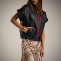 Steppweste mit Zipper – Fluor-Detail