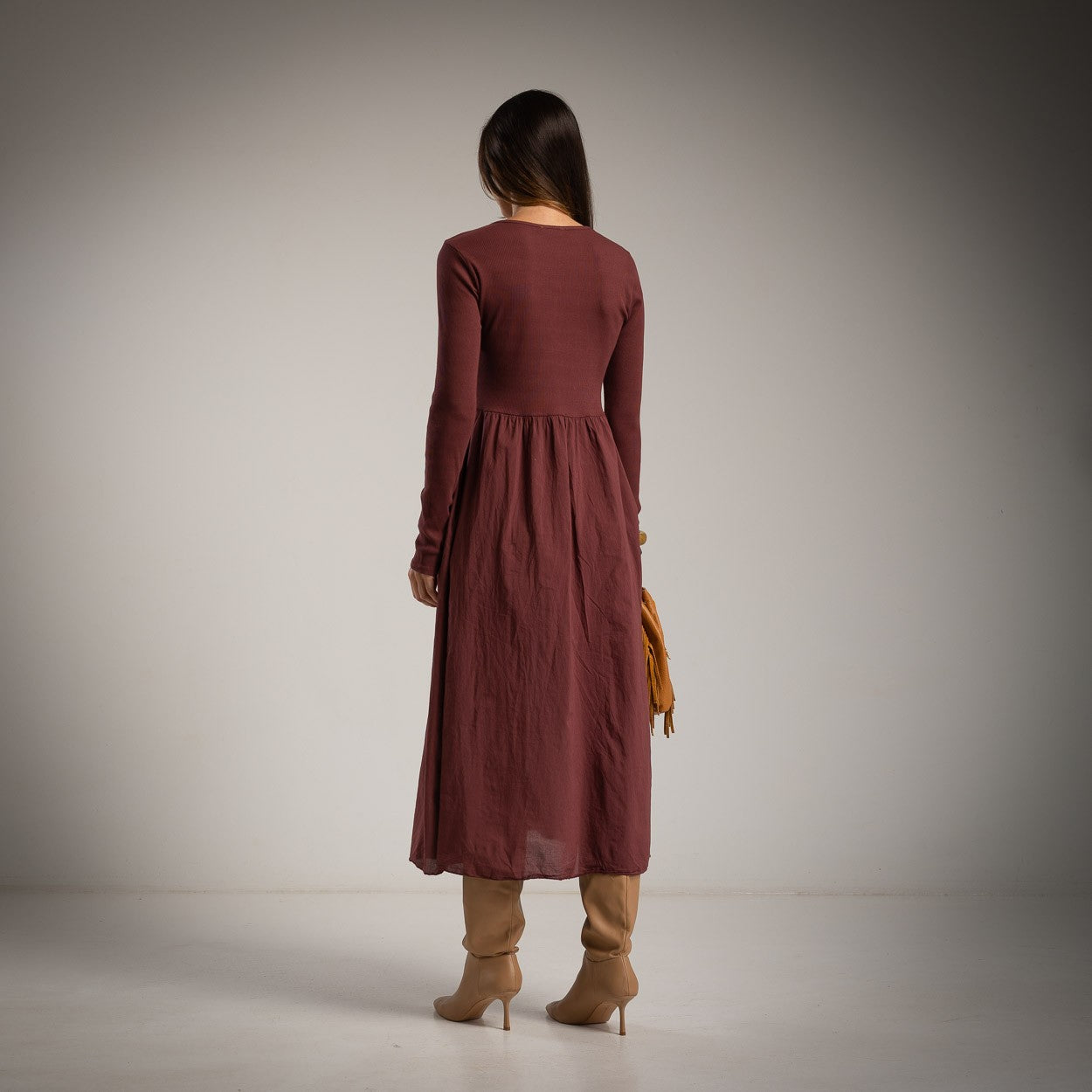 Rippkleid aus Baumwolle mit Taschen
