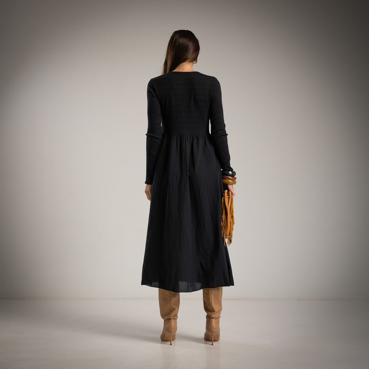 Rippkleid aus Baumwolle mit Taschen