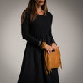 Rippkleid aus Baumwolle mit Taschen