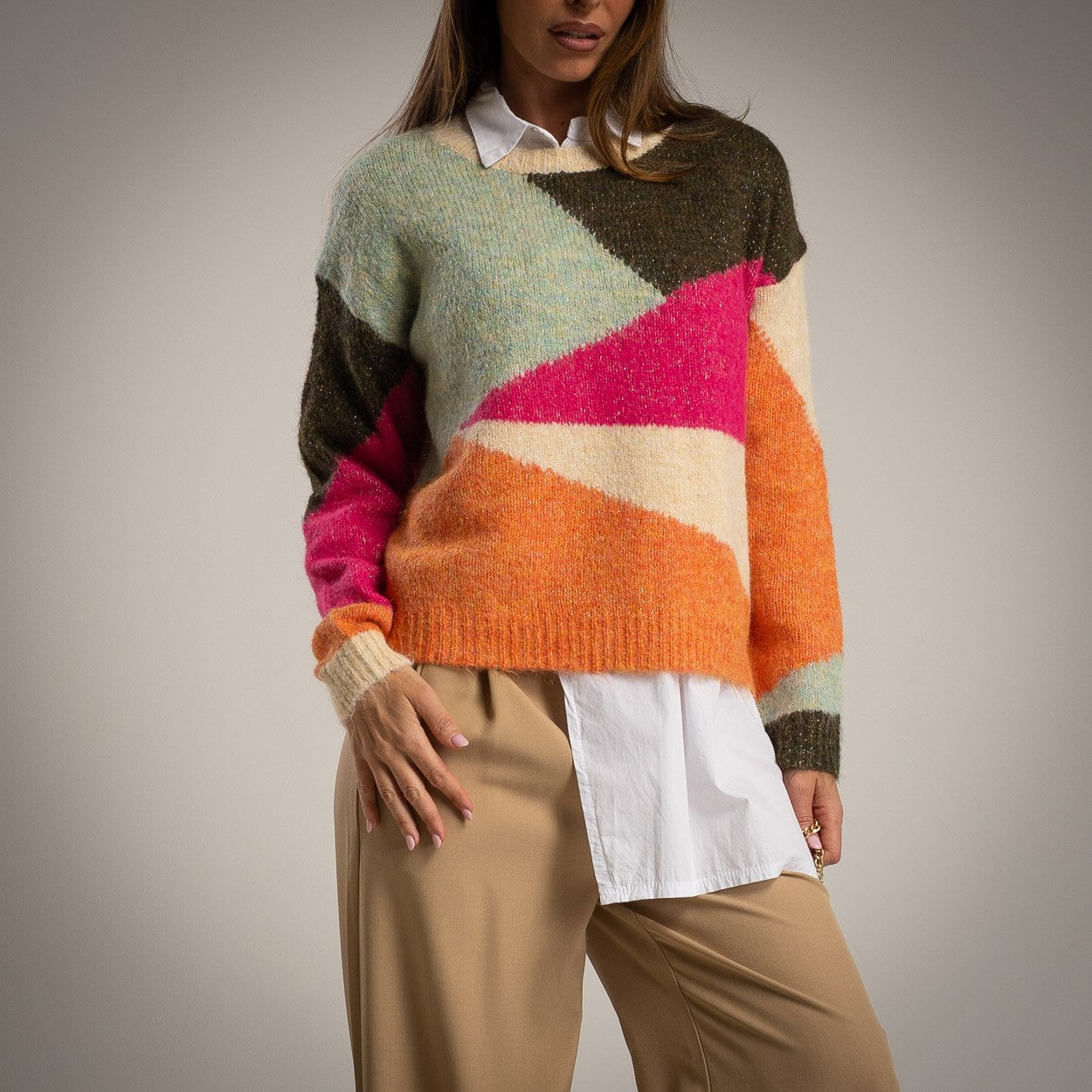 Lurex-Sweater „Triángulos“ – 5 Farben