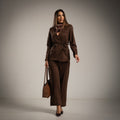 2-teiliges Set: Blazer + Schal – Chocolate