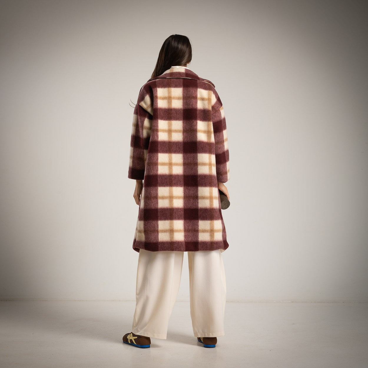 Abrigo Oversize Cuadros Forrado