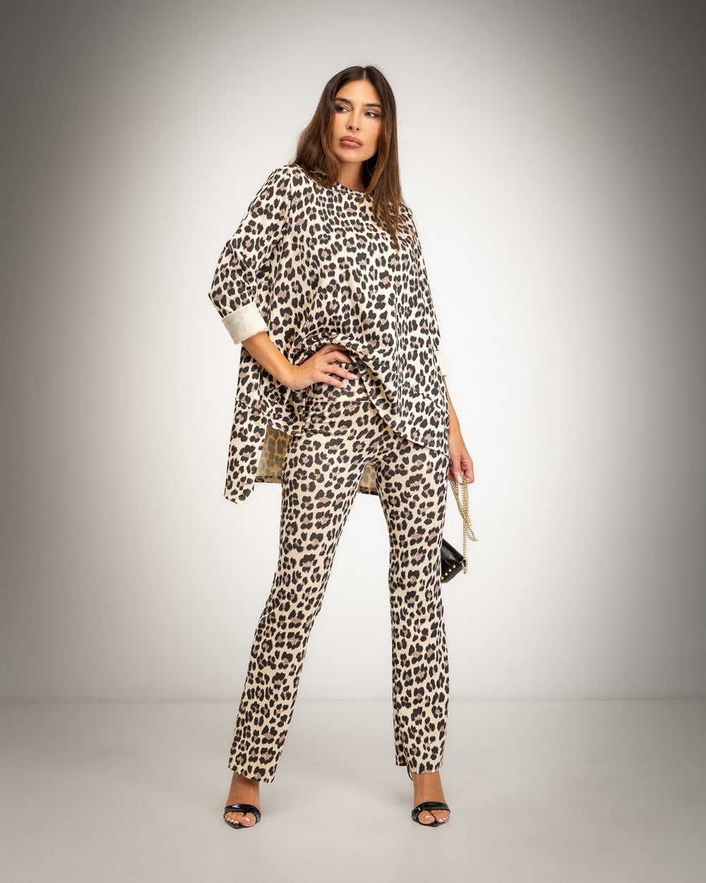 Zweiteiliges Set mit Animal-Print – Produktansicht – Albanos 52781-17