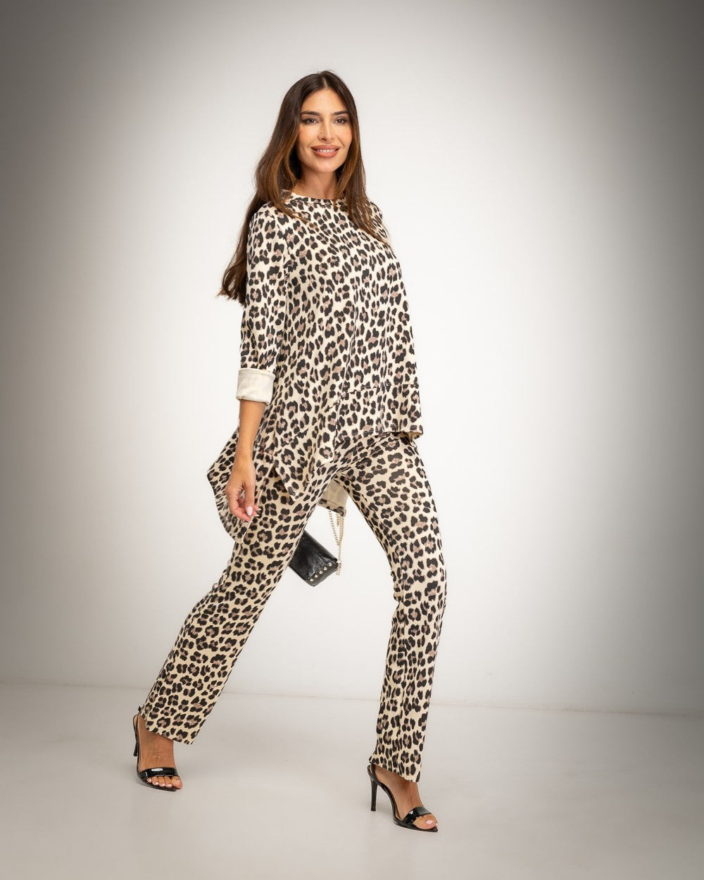 Zweiteiliges Set mit Animal-Print – Produktansicht – Albanos 52781-17
