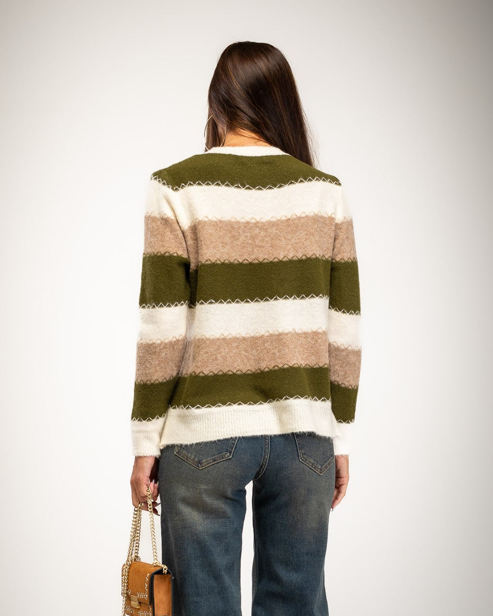 Streifenpullover mit Zickzack-Details – Produktansicht – Albanos 8054-53
